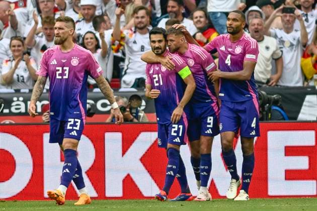 ?lkay Gündogan Guendogan ( 21, Deutschland) jubelt nach dem Tor zum 2:0 mit der Mannschaft 19.06.2024 Fussball Europameisterschaft in Deutschland Deutschland vs Ungarn, Neckarpark, Stuttgart, Baden-Württemberg Germany