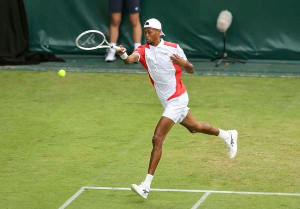 photo : Christopher EUBANKS (USA) besiegt Bublik in der 2. Runde Tennis-Turnier Terra Wortmann Cup im Gerry Weber Sportpark (OWL-Arena) in Halle Westfalen Mi. 19.06.2024