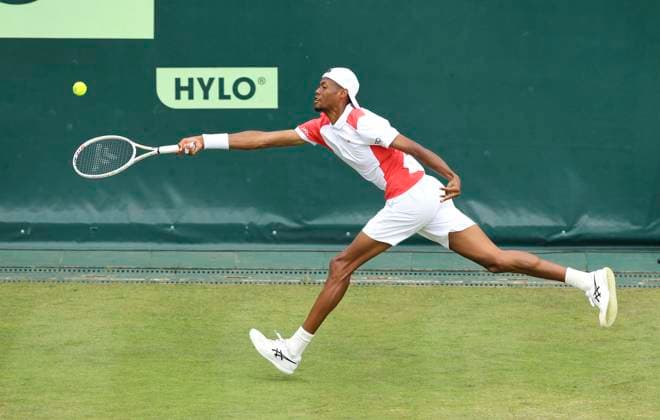 photo : Christopher EUBANKS (USA) besiegt Bublik in der 2. Runde Tennis-Turnier Terra Wortmann Cup im Gerry Weber Sportpark (OWL-Arena) in Halle Westfalen Mi. 19.06.2024