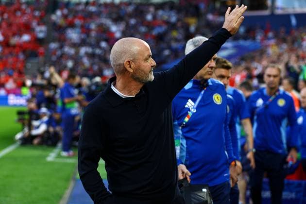 Scotland manager Steve Clarke prior to kick-off Scotland v Switzerland, UEFA European Championship, EM, Europameisterschaft 2024, Group A, Football, Cologne Stadium, Cologne, Germany, 19 Jun 2024 EDITORIAL USE ONLY No use with unauthorised audio, video, data, fixture lists, club league logos or live services. Online in-match use limited to 120 images, no video emulation. No use in betting, games or single club league player publications. Copyright: xKieranxMcManus Shutterstockx 14543653am