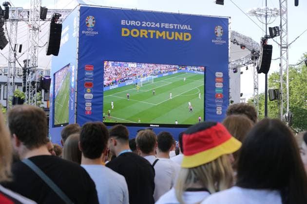 19.06.2024 Dortmund, Fanzone Friedensplatz, Übertragung UEFA EURO2024 Gruppenspiel Deutschland gegen Ungarn, Endstand 2:0.