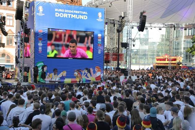 19.06.2024 Dortmund, Fanzone Friedensplatz, Übertragung UEFA EURO2024 Gruppenspiel Deutschland gegen Ungarn, Endstand 2:0.