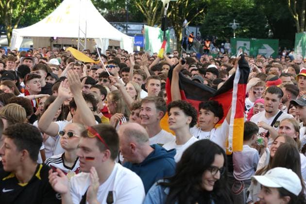 19.06.2024 Dortmund, Fanzone Friedensplatz, Übertragung UEFA EURO2024 Gruppenspiel Deutschland gegen Ungarn, Endstand 2:0.