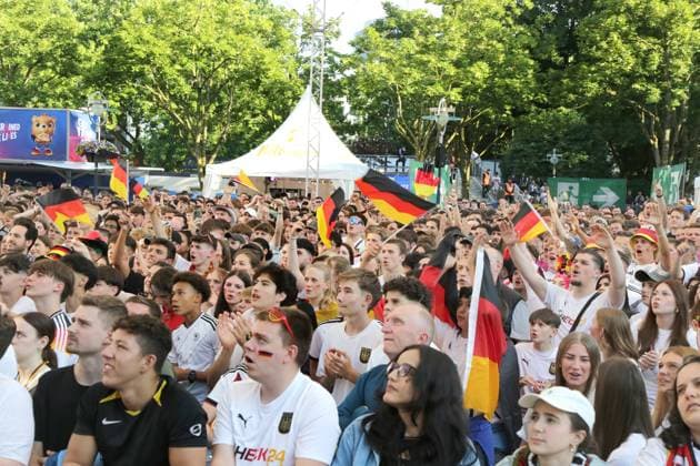 19.06.2024 Dortmund, Fanzone Friedensplatz, Übertragung UEFA EURO2024 Gruppenspiel Deutschland gegen Ungarn, Endstand 2:0.