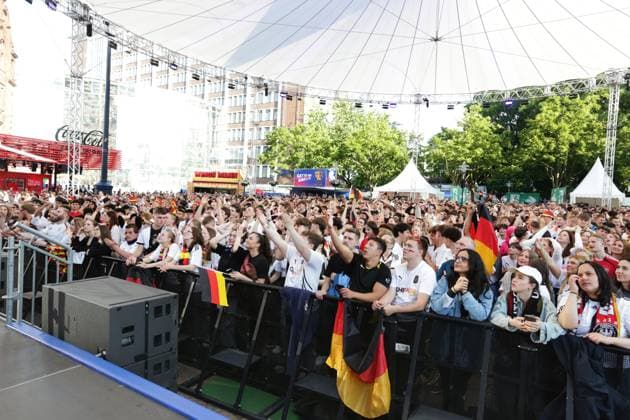 19.06.2024 Dortmund, Fanzone Friedensplatz, Übertragung UEFA EURO2024 Gruppenspiel Deutschland gegen Ungarn, Endstand 2:0.
