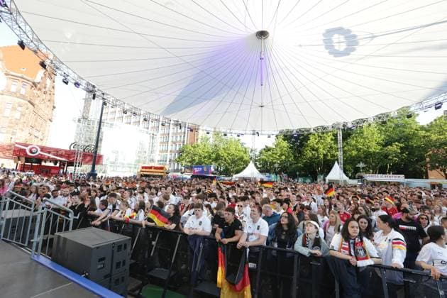 19.06.2024 Dortmund, Fanzone Friedensplatz, Übertragung UEFA EURO2024 Gruppenspiel Deutschland gegen Ungarn, Endstand 2:0.