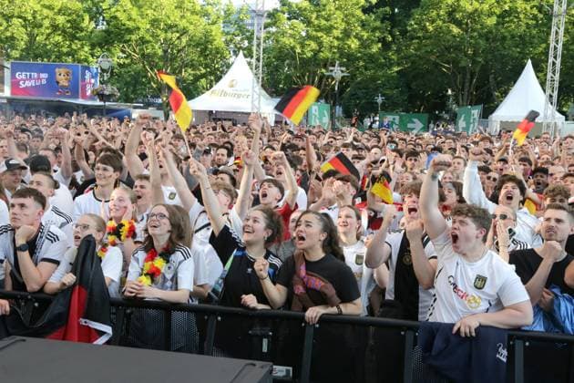 19.06.2024 Dortmund, Fanzone Friedensplatz, Übertragung UEFA EURO2024 Gruppenspiel Deutschland gegen Ungarn, Endstand 2:0.