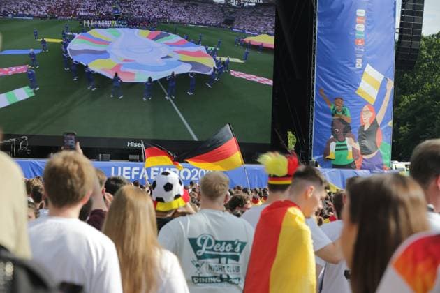 19.06.2024 Dortmund, Fanzone im Westfalenpark, ebenfalls Übertragung UEFA EURO2024 Gruppenspiel Deutschland gegen Ungarn, Endstand 2:0.