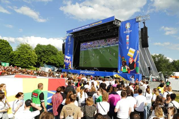 19.06.2024 Dortmund, Fanzone im Westfalenpark, ebenfalls Übertragung UEFA EURO2024 Gruppenspiel Deutschland gegen Ungarn, Endstand 2:0.