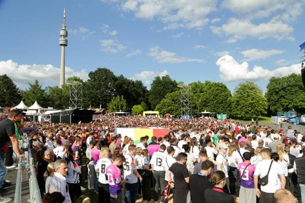 19.06.2024 Dortmund, Fanzone im Westfalenpark, ebenfalls Übertragung UEFA EURO2024 Gruppenspiel Deutschland gegen Ungarn, Endstand 2:0.