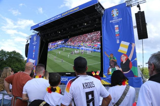 19.06.2024 Dortmund, Fanzone im Westfalenpark, ebenfalls Übertragung UEFA EURO2024 Gruppenspiel Deutschland gegen Ungarn, Endstand 2:0.