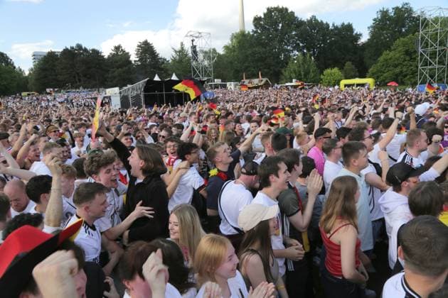 19.06.2024 Dortmund, Fanzone im Westfalenpark, ebenfalls Übertragung UEFA EURO2024 Gruppenspiel Deutschland gegen Ungarn, Endstand 2:0.