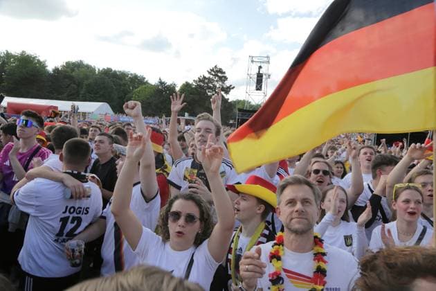 19.06.2024 Dortmund, Fanzone im Westfalenpark, ebenfalls Übertragung UEFA EURO2024 Gruppenspiel Deutschland gegen Ungarn, Endstand 2:0.