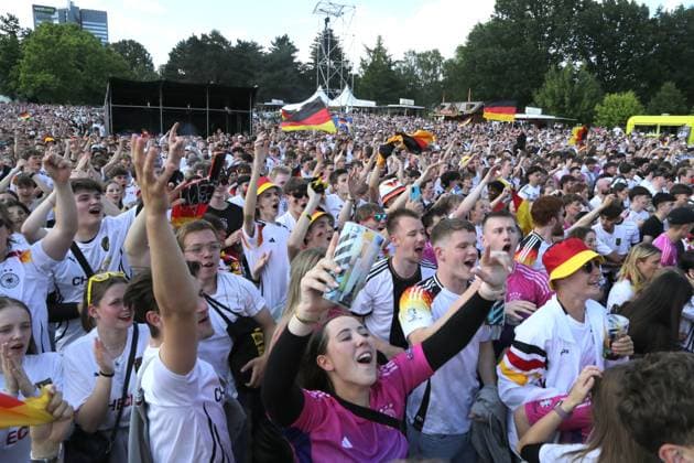 19.06.2024 Dortmund, Fanzone im Westfalenpark, ebenfalls Übertragung UEFA EURO2024 Gruppenspiel Deutschland gegen Ungarn, Endstand 2:0.