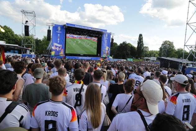 19.06.2024 Dortmund, Fanzone im Westfalenpark, ebenfalls Übertragung UEFA EURO2024 Gruppenspiel Deutschland gegen Ungarn, Endstand 2:0.