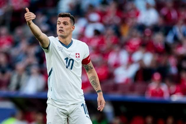 UEFA EURO, EM, Europameisterschaft,Fussball 2024: Schottland - Schweiz; 19.06.2024 Granit Xhaka (Schweiz, 10). UEFA EURO 2024: Schottland - Schweiz; Stadion Köln, Köln am 19.06.2024 Copyright: xBEAUTIFULxSPORTS Meuselx
