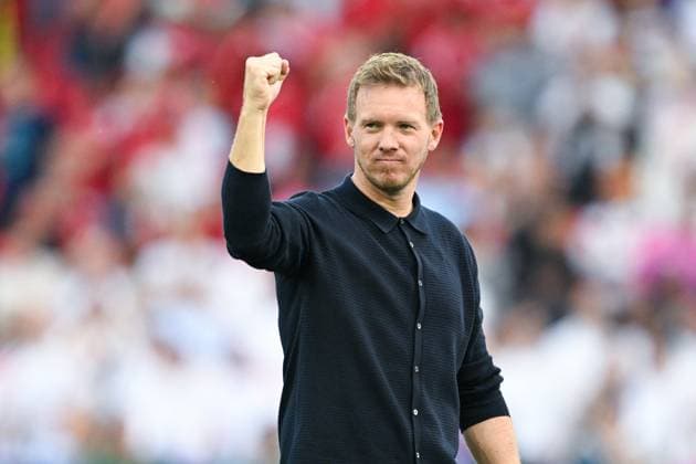 EM 2024: Deutschland - Ungarn am 19.06.2024 in der MHPArena in Stuttgart Bundestrainer Julian Nagelsmann (Deutschland) jubelt nach dem Spiel.