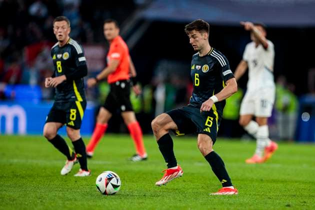 UEFA EURO, EM, Europameisterschaft,Fussball 2024: Schottland - Schweiz; 19.06.2024 Kieran Tierney (Schottland, 6). UEFA EURO 2024: Schottland - Schweiz; Stadion Köln, Köln am 19.06.2024 Copyright: xBEAUTIFULxSPORTS Meuselx