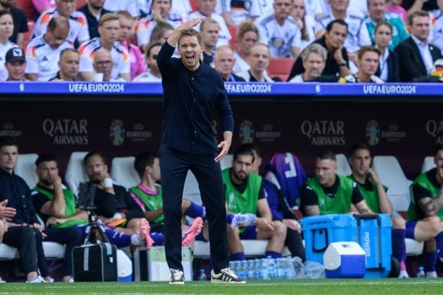 240619 Head coach Julian Nagelsmann of Germany during the UEFA EURO, EM, Europameisterschaft,Fussball 2024 Football Championship match between Germany and Hungary on June 19, 2024 in Stuttgart. Photo: Jesper Zerman BILDBYRAN kod JZ JZ0542 fotboll football soccer fotball fotbolls-em europamästerskap em uefa euro uefa european football championship euro 2024 tyskland germany hungary bbeng Copyright: JESPERxZERMAN BB240619JZ216