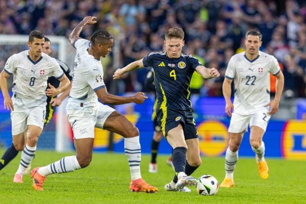 Scotland v Switzerland - UEFA EURO, EM, Europameisterschaft,Fussball 2024 Breel Embolo are playing during the UEFA Euro 2024 Group A match between Scotland v Switzerland, at the Cologne Stadium in Cologne, Germany, on June 19, 2024. Cologne Germany  Copyright: xAndrzejxIwanczukx originalFilename:iwanczuk-scotland240619_npr0s.jpg