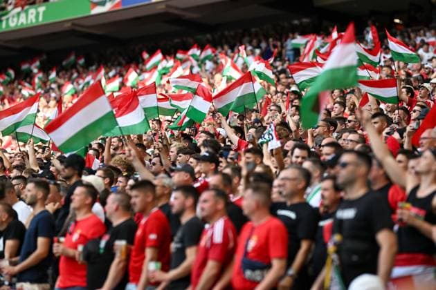 EM 2024: Deutschland - Ungarn am 19.06.2024 in der MHPArena in Stuttgart Fans aus Ungarn