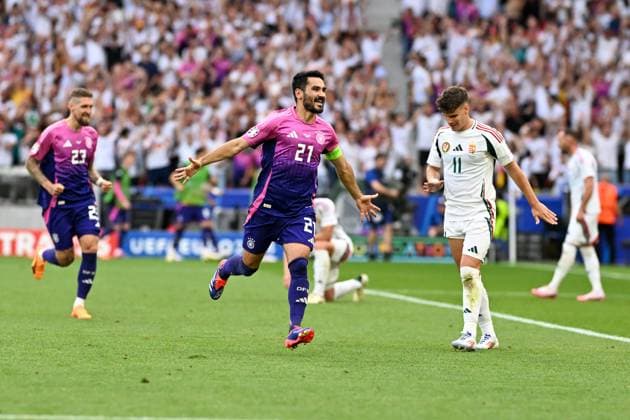 EM 2024: Deutschland - Ungarn am 19.06.2024 in der MHPArena in Stuttgart Ilkay Gündogan Guendogan (Deutschland) jubelt nach seinem Tor zum 2:0