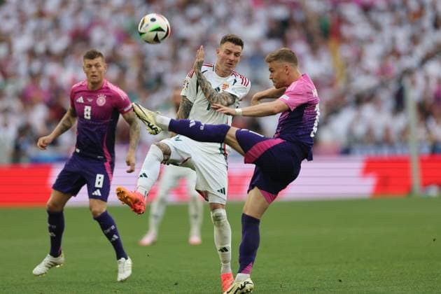 Maximilian Mittelstadt (Germany)Bendeguz Bolla (Hungary) during the UEFA EURO, EM, Europameisterschaft,Fussball Germany 2024 match between Germany 2-0 Hungary at Stuttgart Arena on June 19, 2024 in Stuttgart, Germany. Noxthirdxpartyxsales  (256971033)