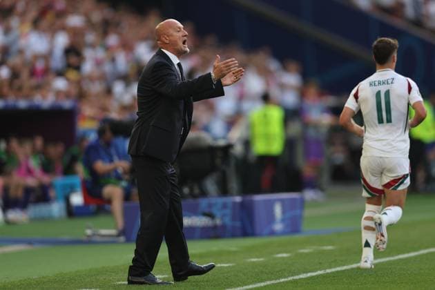 Marco Rossi Coach (Hungary) during the UEFA EURO, EM, Europameisterschaft,Fussball Germany 2024 match between Germany 2-0 Hungary at Stuttgart Arena on June 19, 2024 in Stuttgart, Germany. Noxthirdxpartyxsales  (256971052)