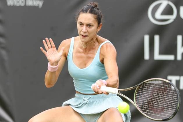 Ilkley Tennis Club, England, June 19th 2024: Mariam Bolkvadze during W100 Ilkley match against Harmony Tan at Ilkley Tennis Club on June 19th 2024. (Sean Chandler SPP) Copyright: xSeanxChandlerx xSPPx spp-en-SeChSp-W100 Ilkley - Mariam Bolkvadze v Harmony Tan - Ilkley Tennis Club-19