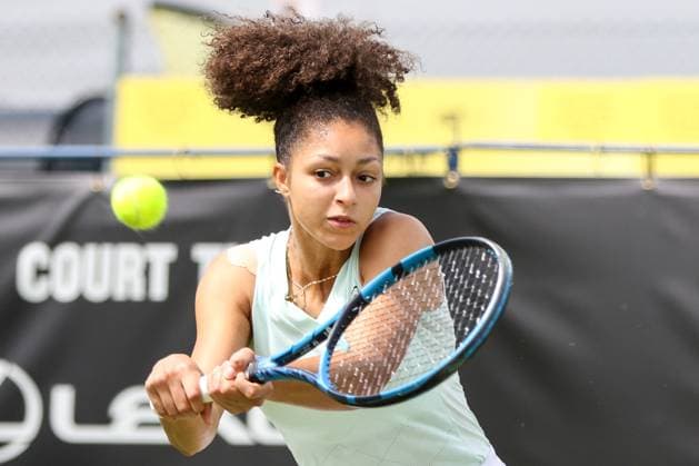 Ilkley Tennis Club, England, June 19th 2024: Ranah Akua Stoiber during W100 Ilkley match against Renata Jamrichova at Ilkley Tennis Club on June 19th 2024. (Sean Chandler SPP) Copyright: xSeanxChandlerx xSPPx spp-en-SeChSp-W100 Ilkley - Renata Jamrichova v Ranah Akua Stoiber - Ilkley Tennis Club-5