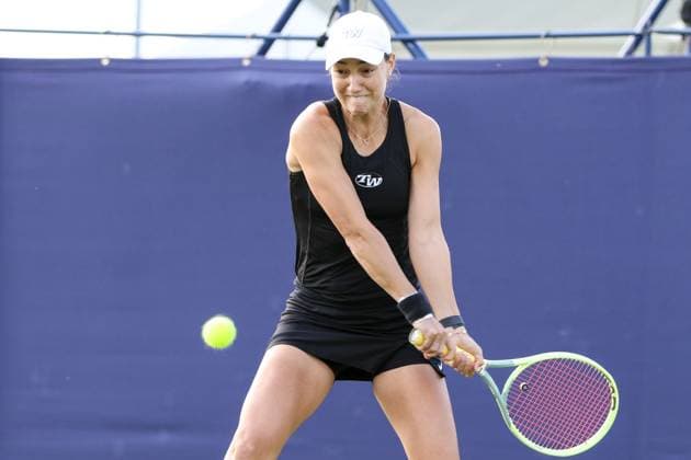 Ilkley Tennis Club, England, June 19th 2024: Quinn Gleason during W100 Ilkley doubles match against Ann Li and Rebecca Marino at Ilkley Tennis Club on June 19th 2024. (Sean Chandler SPP) Copyright: xSeanxChandlerx xSPPx spp-en-SeChSp-W100 Ilkley - Ann Li - Rebecca Marino v Quinn Gleason - Qianhui Tang - Ilkley Tennis Club-20