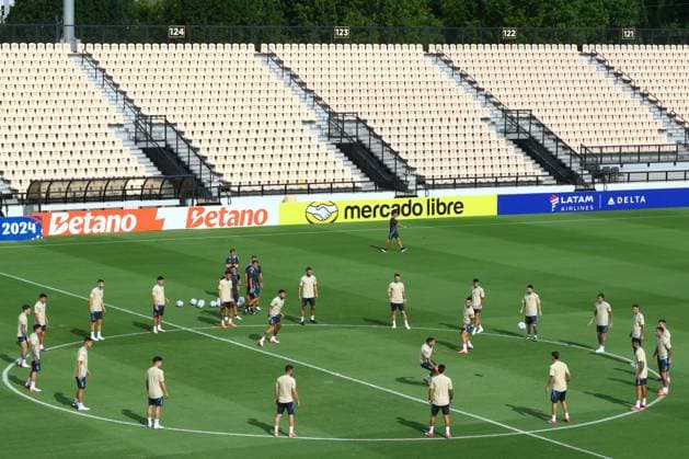 Argentina s fototballers during a training session ahead the match against Canada for the Copa America USA 2024, group A, groupe stage, at Kennesaw University Sports Field, near Atlanta city, on June 19, 2024. KENNESAW UNITED STATES Copyright: xALEJANDROxPAGNIx