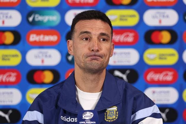Argentina s head coach Lionel Scaloni () during a press conference, PK, Pressekonferenz ahead the match against Canada for the Copa America USA 2024, group A, groupe stage, at Mercedes Benz stadium in Atlanta, on June 19, 2024. ATLANTA UNITED STATES Copyright: xALEJANDROxPAGNIx