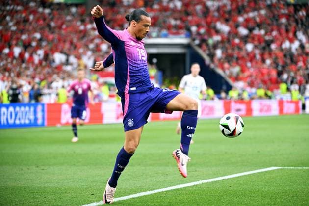 Fussball, Europameisterschaft, EURO 2024, Gruppe A, MHP-Arena Stuttgart: Deutschland - Ungarn 2:0; Leroy Sane (GER). Aktion, Einzelbild.