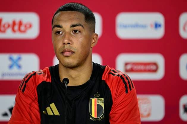 Belgium Media Activities - UEFA EURO, EM, Europameisterschaft,Fussball 2024 20 06 2024 FREIBERG AM NECKA, GERMANY - JUNE 20 : Tielemans Youri midfielder of Belgium talking to the press during a press conference, PK, Pressekonferenz of the Belgian Red Devils at the UEFA EURO 2024 European Football Championship tournament on June 20, 2024 in Freiberg am Necka, Germany, 20 06 2024 Freiberg am Necka Germany  Copyright: xPeterxDexVoechtx