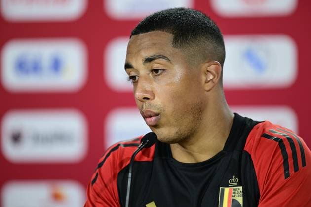 Belgium Media Activities - UEFA EURO, EM, Europameisterschaft,Fussball 2024 20 06 2024 FREIBERG AM NECKA, GERMANY - JUNE 20 : Tielemans Youri midfielder of Belgium talking to the press during a press conference, PK, Pressekonferenz of the Belgian Red Devils at the UEFA EURO 2024 European Football Championship tournament on June 20, 2024 in Freiberg am Necka, Germany, 20 06 2024 Freiberg am Necka Germany  Copyright: xPeterxDexVoechtx