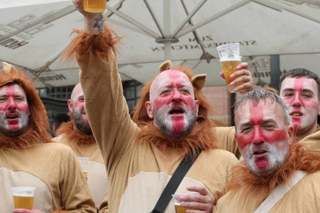 Fans vor dem Spiel der Fußball-Europameisterschaft EURO 2024 Dänemark-England in Frankfurt am Main , Hessen , Deutschland . Juni 20, 2024. Copyright: xx