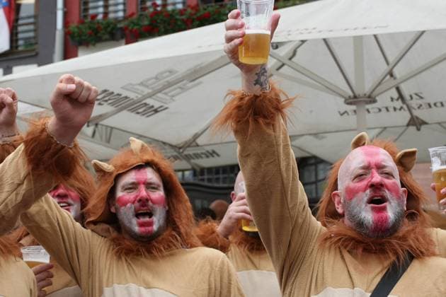 Fans vor dem Spiel der Fußball-Europameisterschaft EURO 2024 Dänemark-England in Frankfurt am Main , Hessen , Deutschland . Juni 20, 2024. Copyright: xx