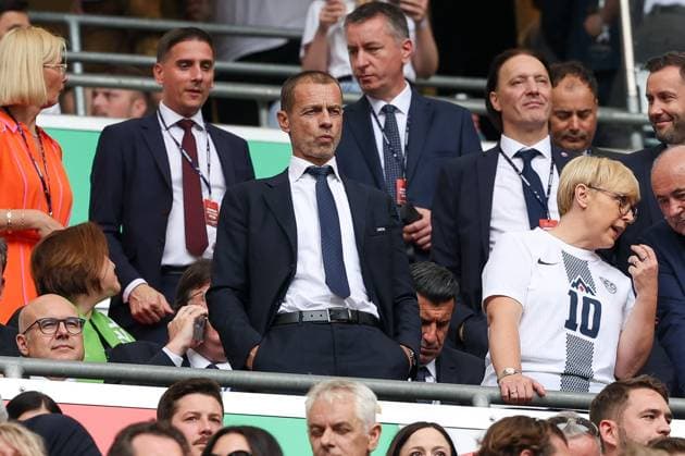 UEFA-President Aleksander Ceferin, Slowenien vs. Serbien Fussball, UEFA EURO, EM, Europameisterschaft,Fussball 2024, Gruppenphase, 2. Spieltag, 20.06.2024 Muenchen Bayern Deutschland