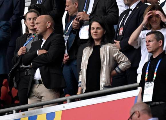 20.06.2024, Fussball UEFA EURO, EM, Europameisterschaft,Fussball 2024, Vorrunde, Gruppe C, Slowenien - Serbien, in der Fußball Arena München. Bundesaußenministerin Annalena Baerbock (Deutschland).