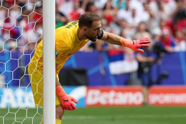 Jan Oblak 1 (Slowenien), Slowenien vs. Serbien Fussball, UEFA EURO, EM, Europameisterschaft,Fussball 2024, Gruppenphase, 2. Spieltag, 20.06.2024 Muenchen Bayern Deutschland