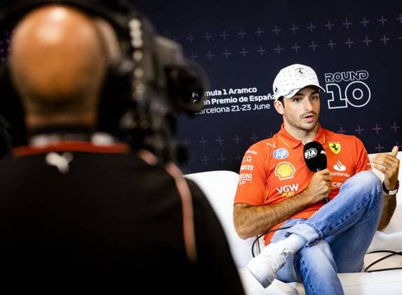 MONTMELO - Carlos Sainz (Ferrari) during the press conference, PK, Pressekonferenz at the Circuit de Catalunya in the run-up to the Spanish Grand Prix. ANP SEM VAN DER WAL xVIxANPxSportx xxANPxIVx 501579394 originalFilename: 501579394.jpg