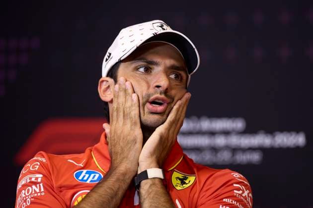 F1 Grand Prix of Spain - Previews Carlos Sainz of Spain and Scuderia Ferrari attends the press conference, PK, Pressekonferenz during the press conference during previews ahead of the F1 Grand Prix of Spain at Circuit de Barcelona-Catalunya on June 20, 2024, in Barcelona, Spain. Barcelona Circuit de Barcelona-Catalunya Catalunya Spain RL_GPF1ESP24_00080 Copyright: xRicardoxLarreinax