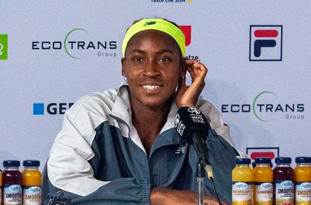 20.06.2024, WTA, Tennis Damen 500, Tennis, Damen, ecotrans Ladies Open 2024, Berlin, Einzel, Achtelfinale, Coco Gauff (USA) - Ekaterina Alexandrova (Russland) Coco Gauff (USA) bei der Pressekonferenz nach dem Spiel. Berlin Steffi-Graf-Stadion Berlin Deutschland