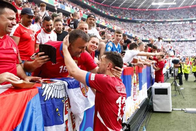 MUNCHEN, 20-06-2024, Allianz Arena. European Football Championship Euro2024, Group stage match no.18 between Slovenia and Serbia, Serbia player Milos Veljkovic Slovenia - Serbia (Euro2024)  x25541912x Copyright: