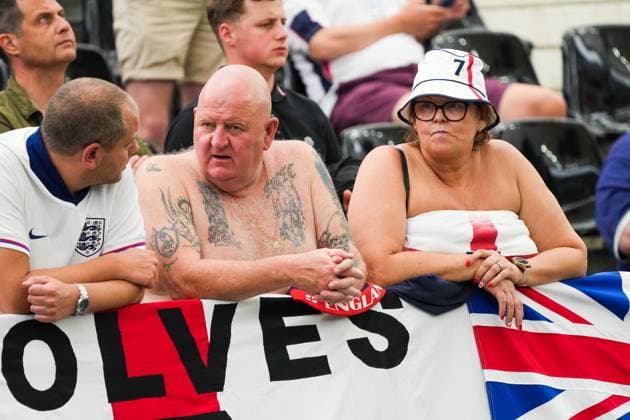 Englische Fans - Frankfurt 20.06.2024: England vs. Dänemark, EURO2024 M17, Gruppe C, EM-Arena Frankfurt