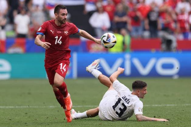 SLOVENIA vs SERBIA ANDRIJA ZIVKOVIC, Serbian football player, at the match against Slovenia at Munich arena, Munich 20.06.2024. MN Press FOOTBALL, UEFA, SERBIA, SLOVENIA Munich Munich arena Germany Copyright: xMarkoxMetlasx xMNxPressx