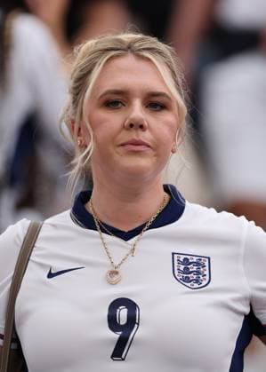 Frankfurt, Germany, 20th June 2024. Katie Goodland wife of Harry Kane of England during the UEFA European Championships match at Commerzbank-Arena, Frankfurt. Picture credit should read: David Klein Sportimage EDITORIAL USE ONLY. No use with unauthorised audio, video, data, fixture lists, club league logos or live services. Online in-match use limited to 120 images, no video emulation. No use in betting, games or single club league player publications. SPI-3200-0028