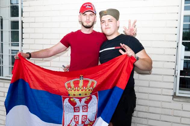 serbian fans 20.06.2024 -UEFA European Football Championship, Slovenia : Serbia - fans watching the match in Fuzine, Ljubljana, Slovenia. Moment when Slovenia receives equalising goal in the last second of the match, scored by Luka Jovic from Serbia. Ljubljana Slovenia  Copyright: xNikxErikxNeubauerx DSC_0393