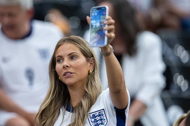 Football - UEFA EURO, EM, Europameisterschaft,Fussball 2024 - Group C - Denmark v England FRANKFURT, GERMANY - Thursday, June 20, 2024: Anouska Santos, partner of England s Luke Shaw, during the UEFA Euro 2024 Group C match between Denmark and England at the Waldstadion. (Photo by David Rawcliffe Propaganda) FRANKFURT Waldstadion HESSE GERMANY  Copyright: xDavidxRawcliffex P2024-06-20-Denmark_England-31